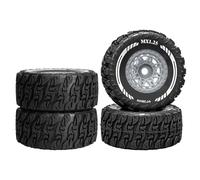 Piezas Orugas Rc Para Wltoys Para Arrma Para Mini Para Mojave Para Grom Para Mjx 14301 1/14 4 Uds Neumático Goma 12mm Para Cubo Rueda Hexagonal Plástico Coche Rc(Gray)