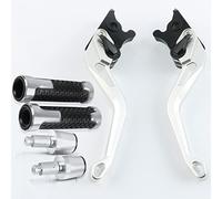 Piezas Palanca De Embrague De Freno Para Motocicleta, Accesorios Ajustables Para Manillar De Motocicleta, Rombo 3D CNC Con Para Kawasaki GPZ500S EX500R NINJA 1990-2009(Plata)