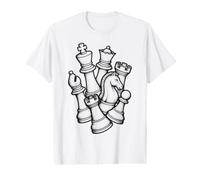 Piezas para Amantes del ajedrez Jugador Vintage Listo para Jugar Camiseta gráfica económica