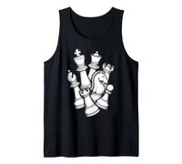 Piezas para Amantes del ajedrez Jugador Vintage Listo para Jugar Camiseta sin Mangas