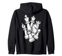 Piezas para Amantes del ajedrez Jugador Vintage Listo para Jugar Sudadera con Capucha