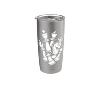 Piezas para amantes del ajedrez jugador vintage listo para jugar Vaso térmico de acero inoxidable de doble pared