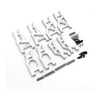 Piezas para Coches RC Compatible con Tamiya Denko Fighter NXGEN DT04 58741 DT03 58587 58628 1/10 RC Coche Piezas Brazos De Suspensión Superiores E Inferiores Metálicos Delanteros Y Traseros(Silver)
