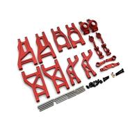 Piezas para Coches RC Compatible con Tamiya Electric para Hornet Wasp para EVO 58742 DT02 DT03 1/10 RC Coche Piezas Upgrade Juego De 8 Piezas Metálicas Brazos Suspensión Piezas De Desgaste(Red)