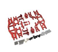 Piezas para Coches RC Compatible con Tamiya Fighter NXGEN DT04 58741 1/10 RC Coche Piezas Upgrade Kit Metálico Brazos Suspensión Piezas De Desgaste(Red)