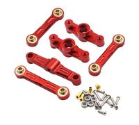 Piezas para Coches RC Compatible con Tamiya para TT02 TT-02D 1/10 RC Drift, Piezas De Coche, Rodamiento De Bolas De Aluminio, Conjunto De Enlace De Montaje De Dirección De Manivela(Red)