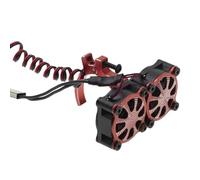 Piezas para Coches RC Compatible con Traxxas para Tamiya para Axial para SCX10 1/8 1/10 RC Coche Mejora Piezas Motor Disipador Refrigeración Ventilador con Sensor Térmico(Red)