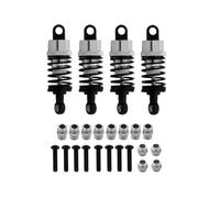 Piezas para coches RC Para Tamiya Para TT-01 Para TT-02 1/10 4 Piezas Amortiguadores Metal Juego Aceite Coche RC Accesorios Actualizaciones Reemplazo Y Reparación(Silver)