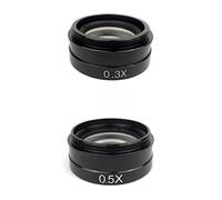 Piezas para microscopios de laboratorio Lente de cristal de objetivo auxiliar 0.5X/2.0X/0.3X Barlow for 10A 180X 300X C-MOUNT Lens Industry Video Microscope Camera(0.3X 0.5X)