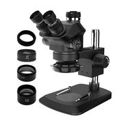 Piezas para microscopios de laboratorio Microscopio estereoscópico trinocular con zoom óptico industrial de 7-50X 100X 7050 con focal simultánea for soldadura y reparación de PCB