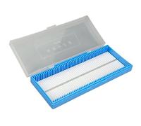 Piezas para microscopios de laboratorio Portaobjetos de microscopio de plástico ABS de laboratorio portátil 50 Uds caja de almacenamiento de diapositivas 2 uds