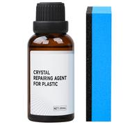 Piezas plástico Reubique de cristal, agente de restauración plástico para automóvil 30 ml con esponja, excelente restaurador de adornos para automóvil de protección brillante para interior