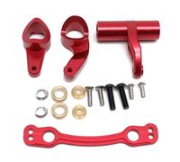 Piezas RC Compatible con ARRMA 6S para Kraton para Outcast para Talion para Typhon 1/8 RC Mejoras para Coche Piezas Metálico Conjunto De Dirección Y Manivela(Red)