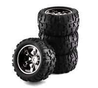 Piezas RC Compatible con Losi para LMT para Arrma para Kraton para Traxxas USA-1 1/8 RC Piezas De Actualización De Coche Accesorios 4 Uds Neumáticos 156mm Rueda 17mm Hex(Gray)