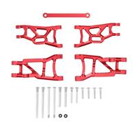 Piezas RC Compatible con Traxxas para Slash 2WD para VXL para Nitro para Slash 1/10 RC Car Upgrades Parts Juego De Brazos De Suspensión Delanteros Y Traseros De Metal(Red)