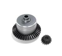 Piezas RC para Tamiya para TT02 XV02 1/10 RC Car Upgrade Parts Accessories Metal Diferencial Case con Acero Principal Y Engranaje Recto(Red)