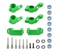 Piezas Reemplazos RC Para Traxxas Para Slash Para Stampede Para Rustler 1/10 Bloque Dirección Ruedas Delanteras Metal Kit Soportes Ejes Traseros Piezas Tracción Dos Ruedas(Green)