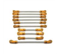 Piezas Reparación RC Para WLtoys 104006 104010 104020 104026 10 Piezas De Metal Para Coche RC Varilla Tracción Completa Accesorios Control Remoto(Yellow)