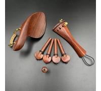 Piezas Repuesto Violín Clavijas De Afinación De Cordal De Palisandro 4/4 Clavijas De Afinación Soporte De Barbilla Piezas De Violín De Madera De Azufaifo De Ébano(4-4 A-2)