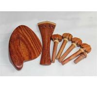 Piezas Repuesto Violín Clavijas De Afinación De Cordal De Palisandro 4/4 Clavijas De Afinación Soporte De Barbilla Piezas De Violín De Madera De Azufaifo De Ébano(4-4 A-9)