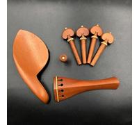 Piezas Repuesto Violín Clavijas De Afinación De Cordal De Palisandro 4/4 Clavijas De Afinación Soporte De Barbilla Piezas De Violín De Madera De Azufaifo De Ébano(4-4 E-3)