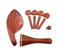 Piezas Repuesto Violín Clavijas De Afinación De Cordal De Palisandro 4/4 Clavijas De Afinación Soporte De Barbilla Piezas De Violín De Madera De Azufaifo De Ébano(4-4 A-8)