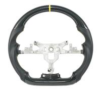 Piezas volante coche Compatible Con Chevrolet Para Corvette C6 Z06 Zr1 2006-2011 Volante PU Perforado Fibra Carbono Hydro Print(Yellow stipe)