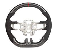 Piezas volante coche Compatible Con Ford Para Mustang GT Para Shelby 2015 2016 2017 2018 2019-2023 Volante Coche Costuras Rojas PU Perforada Fibra Carbono(Type B 18-23)