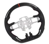 Piezas volante coche Compatible Con Ford Para V6 Para EcoBoost GT Para Shelby 2018 2019 2020 2021 2022 2023 Volante PU Perforado Fibra Carbono Hydro Dip(2015-2017 type)