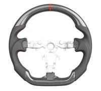 Piezas volante coche Compatible Con Nissan Para 370z 2009 2010 2011-2021 Hydro Print Volante Carreras Fibra Carbono Costuras Rojas Accesorios Volante PU(Carbon Fiber)