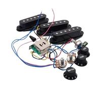Piezas Y Repuestos Para Guitarras Eléctricas Arnés De Cableado Para Pastillas De Guitarra Eléctrica Precableado Interruptor De 5 Vías 2T1V Pastillas De Varios Tipos Para Guitarra Eléctrica ST(Black)