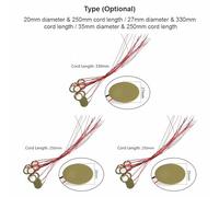Piezo Pickup, Pickups de Guitarra Acústica de 35 Mm Amplificadores Piezográficos Discos Piezo Disc Transductor 15pcs (27 mm de diámetro y Longitud de Cable de 330 mm)