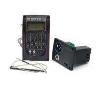 Piezo Pickups LC-5/4 - Preamplificador de guitarra acústica de 5 bandas, ecualizador, afinador de pastilla con micro teléfono para guitarra acústica (LC-5 rojo)