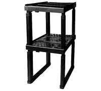 Piffny Estante organizador de casillero, ancho y altura ajustables, ideal para taquillas de escuela, oficina y gimnasio (negro, paquete de 2), PLKSLF01