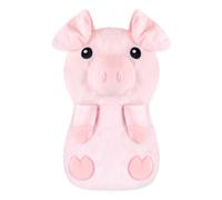 Pig - Almohadilla térmica para microondas, para vientre, cuello y hombros, felpa calentable con calor húmedo, funda de felpa extraíble, relleno natural sin perfume, adorable regalo sorpresa, 6.9 x