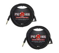 Pig Hog PCH10BKR cable de instrumento tejido negro, 3 m ángulo recto (paquete de 2)