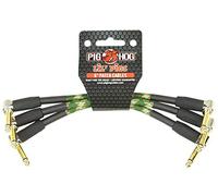 Pig Hog PHLIL6CF Lil' Pigs Right-Angle 1/4" Vintage Camoflauge Instrument Patch Cables, 6" (3 Pack)