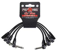 Pig Hog PHLSK6BK Lil' Pigs - Cables de conexión para instrumentos de ángulo recto de perfil bajo de 1/4 pulgadas, color negro, 6 pulgadas (paquete de 4)