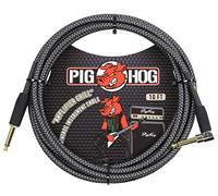 Pig Hog Vintage Series Instrumentenkabel, parrilla amplificadora, 3 m, 6.35 (1/4 pulgadas) auf 6.35 (1/4 pulgadas), Hochwertige Qualität, Gewebt, Winkelstecker