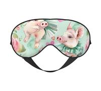 Pig in A Skirt - Antifaz para dormir con correa ajustable, cómoda cubierta de ojos para viajes, yoga, siestas, dormir y relajarse