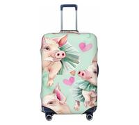 Pig in A Skirt - Funda elástica para equipaje de viaje, protector de maleta, funda de equipaje impresa antiarañazos, Black, XL