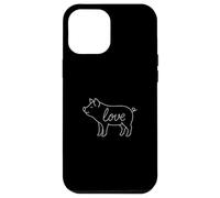 Pig Love Line Art Granja Animal Lindo Piggy Lover Carcasa para iPhone 12 Pro Max