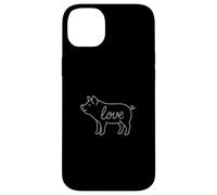 Pig Love Line Art Granja Animal Lindo Piggy Lover Carcasa para iPhone 14 Plus