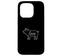 Pig Love Line Art Granja Animal Lindo Piggy Lover Carcasa para iPhone 15 Pro