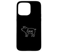 Pig Love Line Art Granja Animal Lindo Piggy Lover Carcasa para iPhone 15 Pro Max