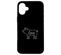 Pig Love Line Art Granja Animal Lindo Piggy Lover Carcasa para iPhone 16 Plus