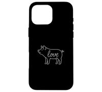 Pig Love Line Art Granja Animal Lindo Piggy Lover Carcasa para iPhone 16 Pro Max