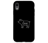 Pig Love Line Art Granja Animal Lindo Piggy Lover Carcasa para iPhone XR