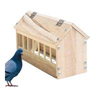 Pigeon Feeder, Wooden Food Dispenser, House Design, Paulownia Material, Large Capacity, Thick Construction, Less Waste, Poultry Trough for Chicken, Duck & Ducklings, 12x X6 in, 1 Count