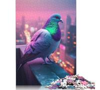 Pigeon in Neon City Puzzle Imposible,desafío para Adultos Juego Educativo 1000 Piezas Obra De Arte De Juego De para Adultos Y Niños Mayores De 12 Años 1000pcs (75x50cm)